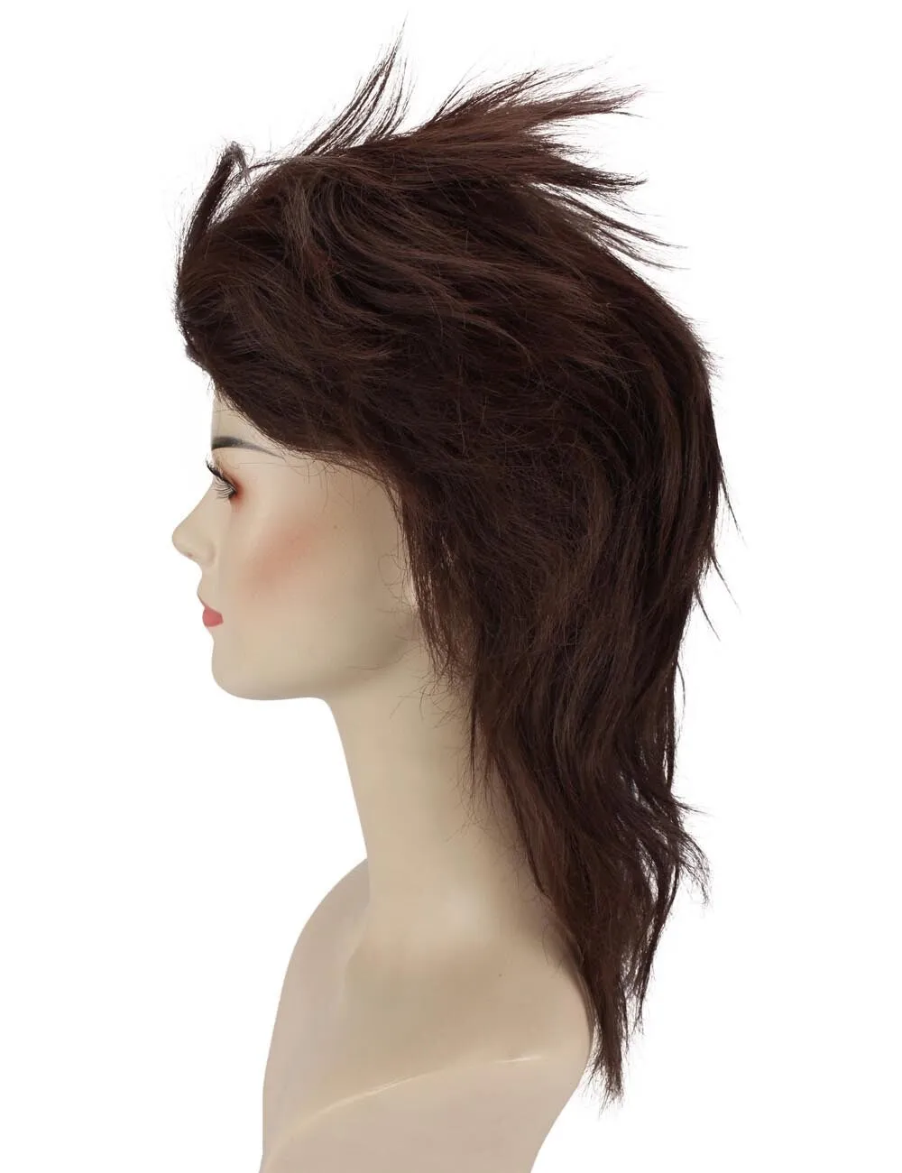 Adult Women's  Dark Brown 80's Mullet Wig | Perfect for Halloween | Flame-retardant Synthetic Fiber