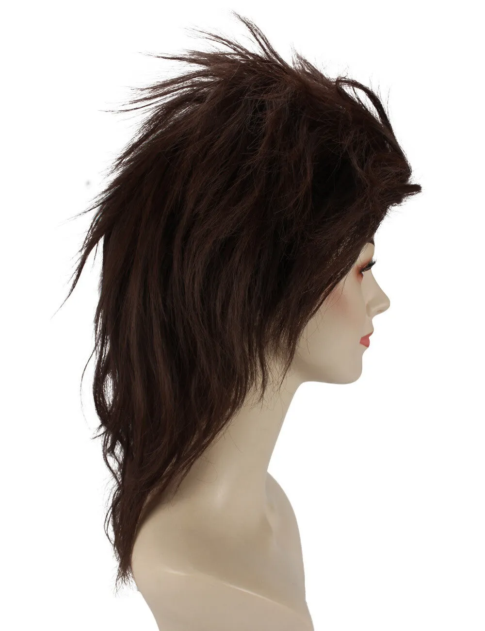 Adult Women's  Dark Brown 80's Mullet Wig | Perfect for Halloween | Flame-retardant Synthetic Fiber