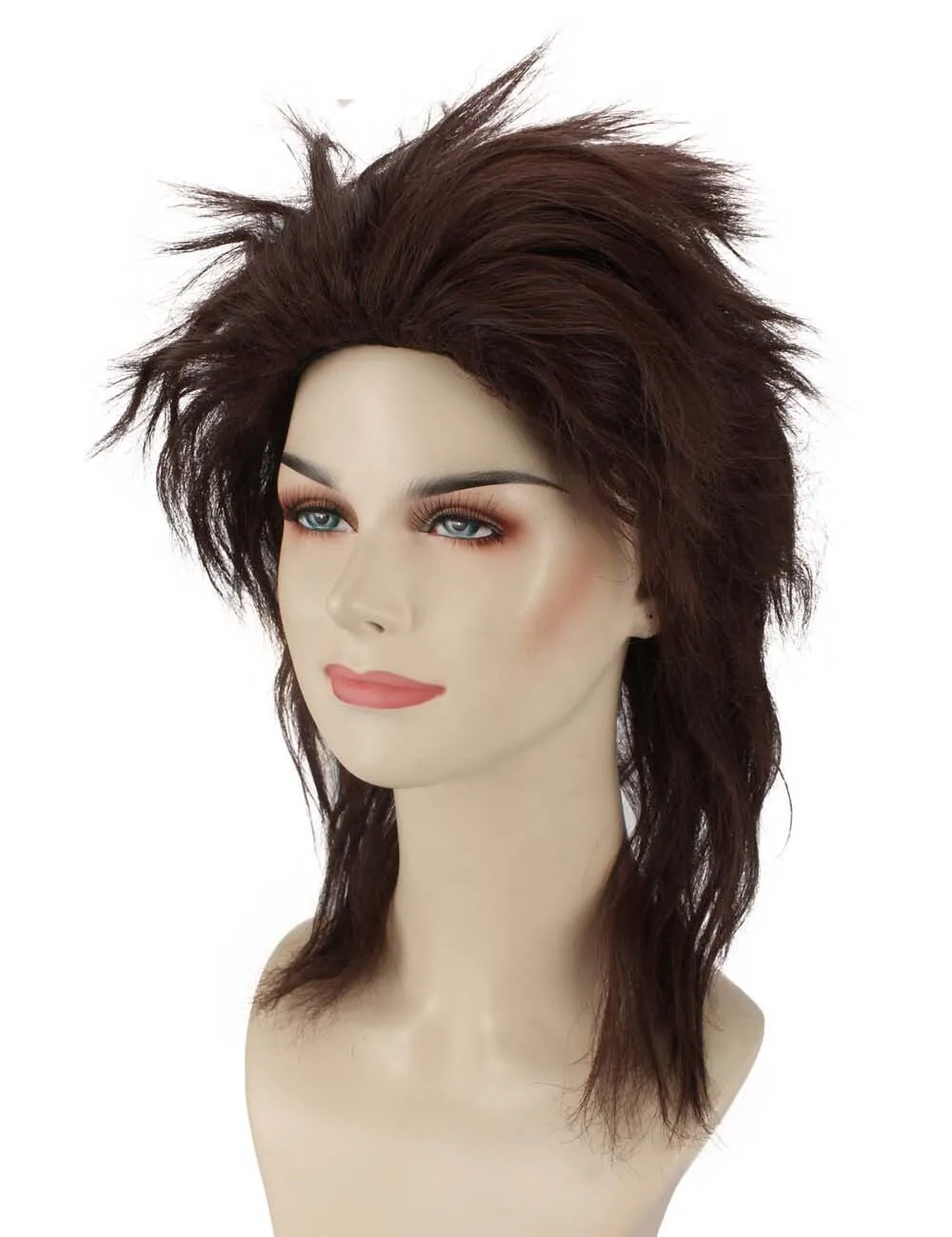 Adult Women's  Dark Brown 80's Mullet Wig | Perfect for Halloween | Flame-retardant Synthetic Fiber