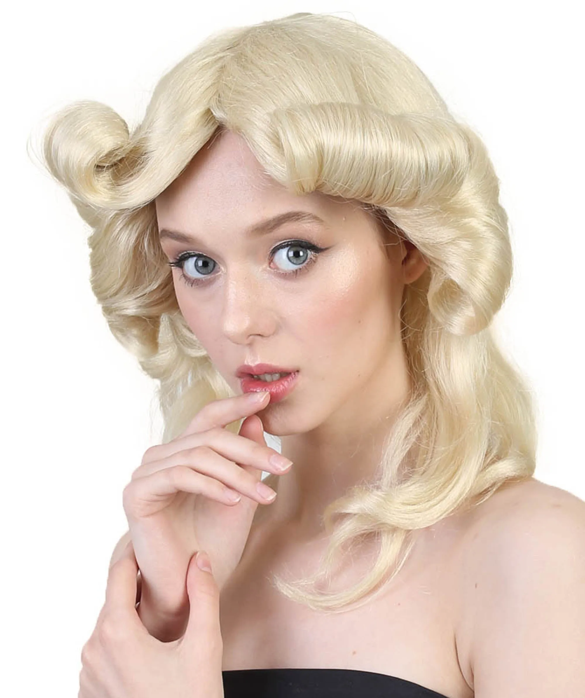 Adult Women’s Fancy Blonde Long Curly Goddess Wig | Suitable for Halloween | Premium Breathable Capless Cap