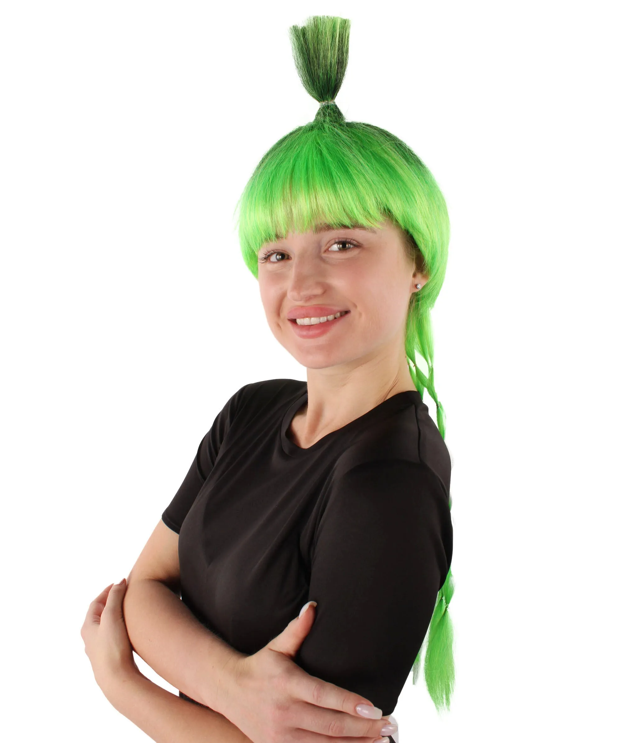 Adult Women's Green Long Cosplay Wig I Perfect for Halloween I Flame retardant Synthetic Fiber