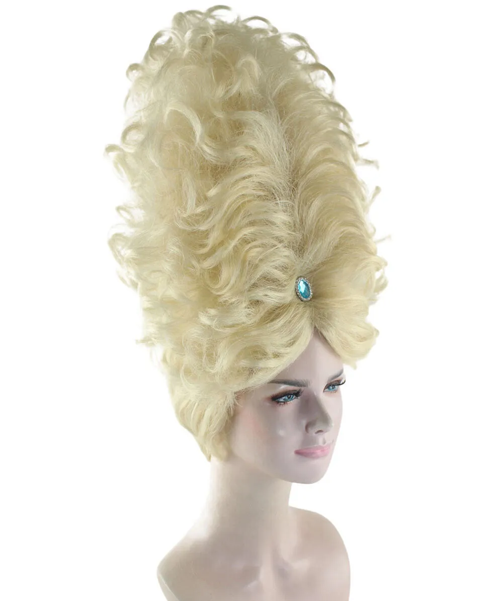 Adult Women's Long Blonde Queeny Wig | Perfect for Halloween | Flame-retardant Synthetic Fiber