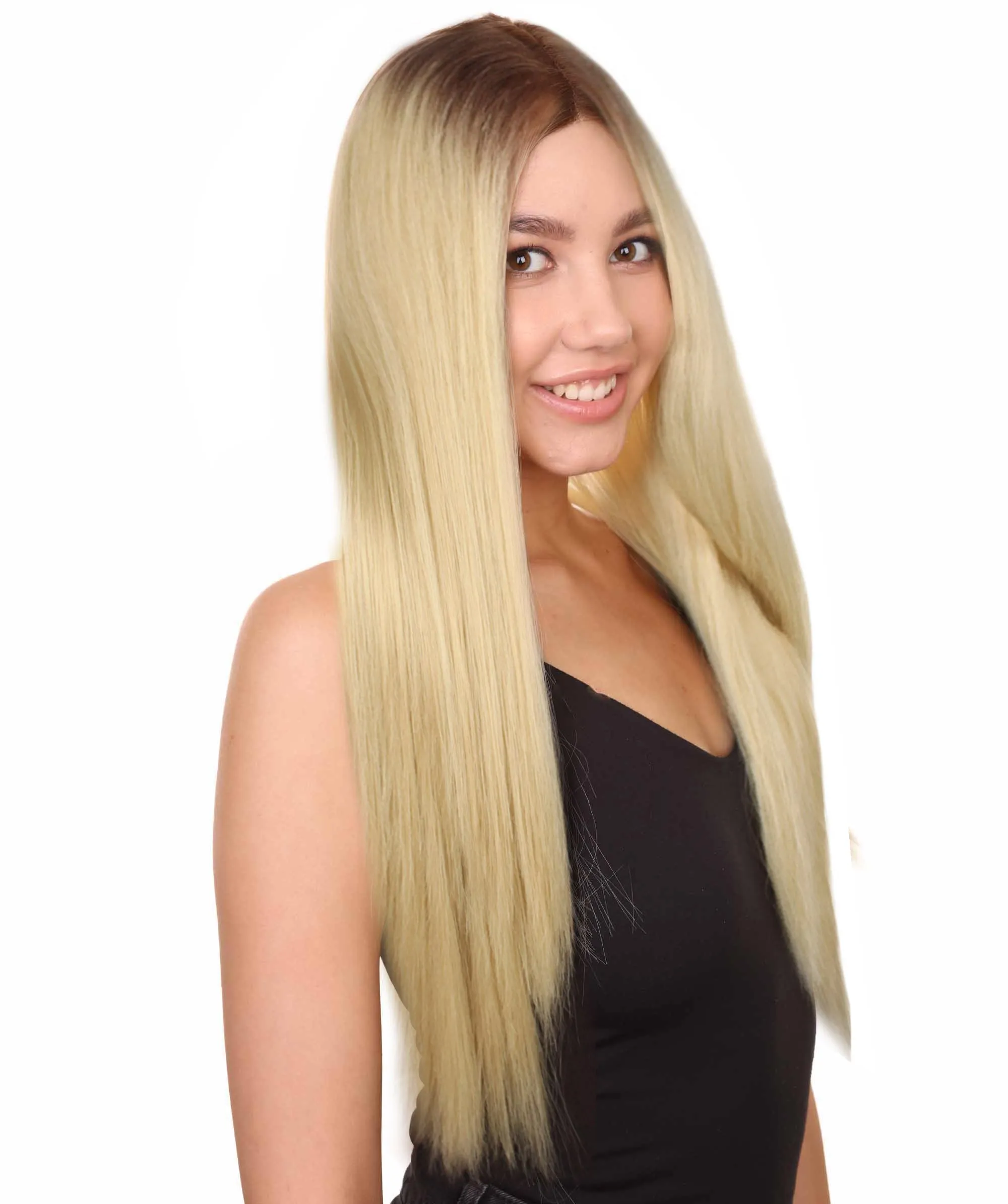 Adult Women's Long Straight Blonde Wig | Perfect for Cosplay | Flame-retardant Synthetic Fiber