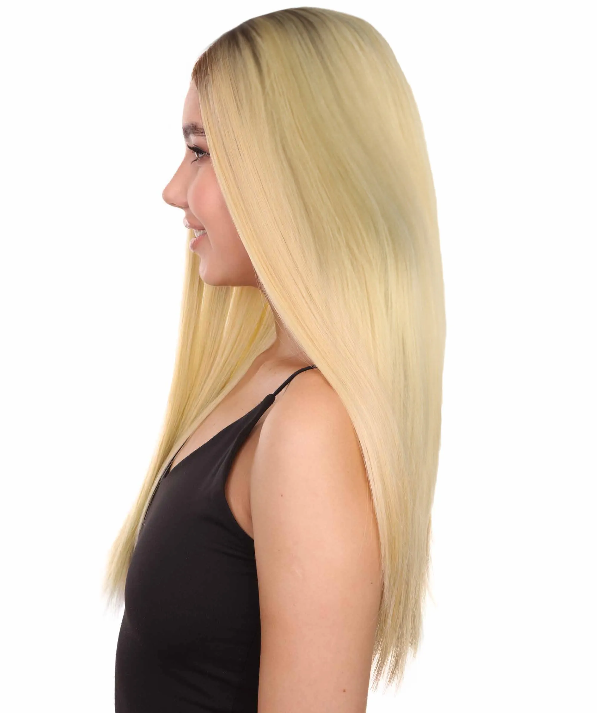 Adult Women's Long Straight Blonde Wig | Perfect for Cosplay | Flame-retardant Synthetic Fiber