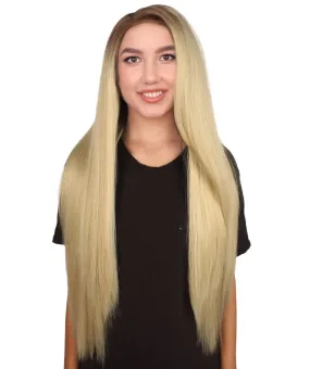 Adult Women's Long Straight Blonde Wig | Perfect for Cosplay | Flame-retardant Synthetic Fiber