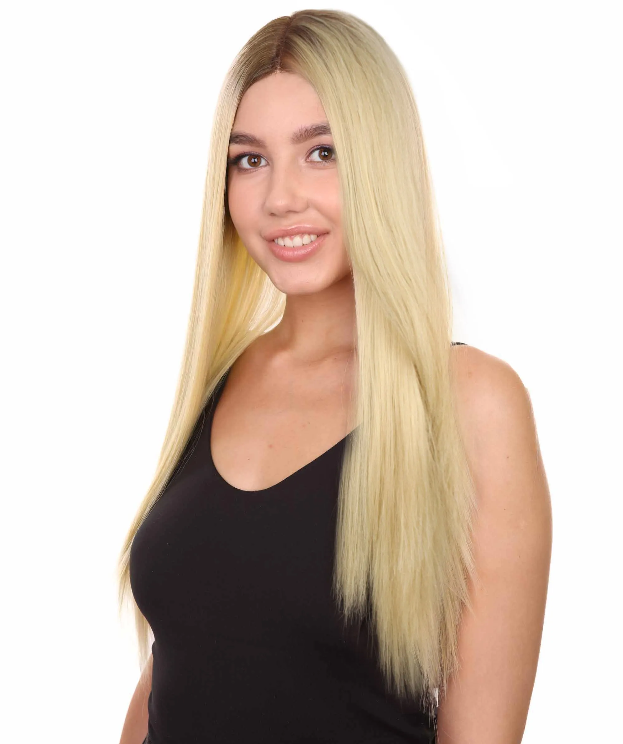 Adult Women's Long Straight Blonde Wig | Perfect for Cosplay | Flame-retardant Synthetic Fiber