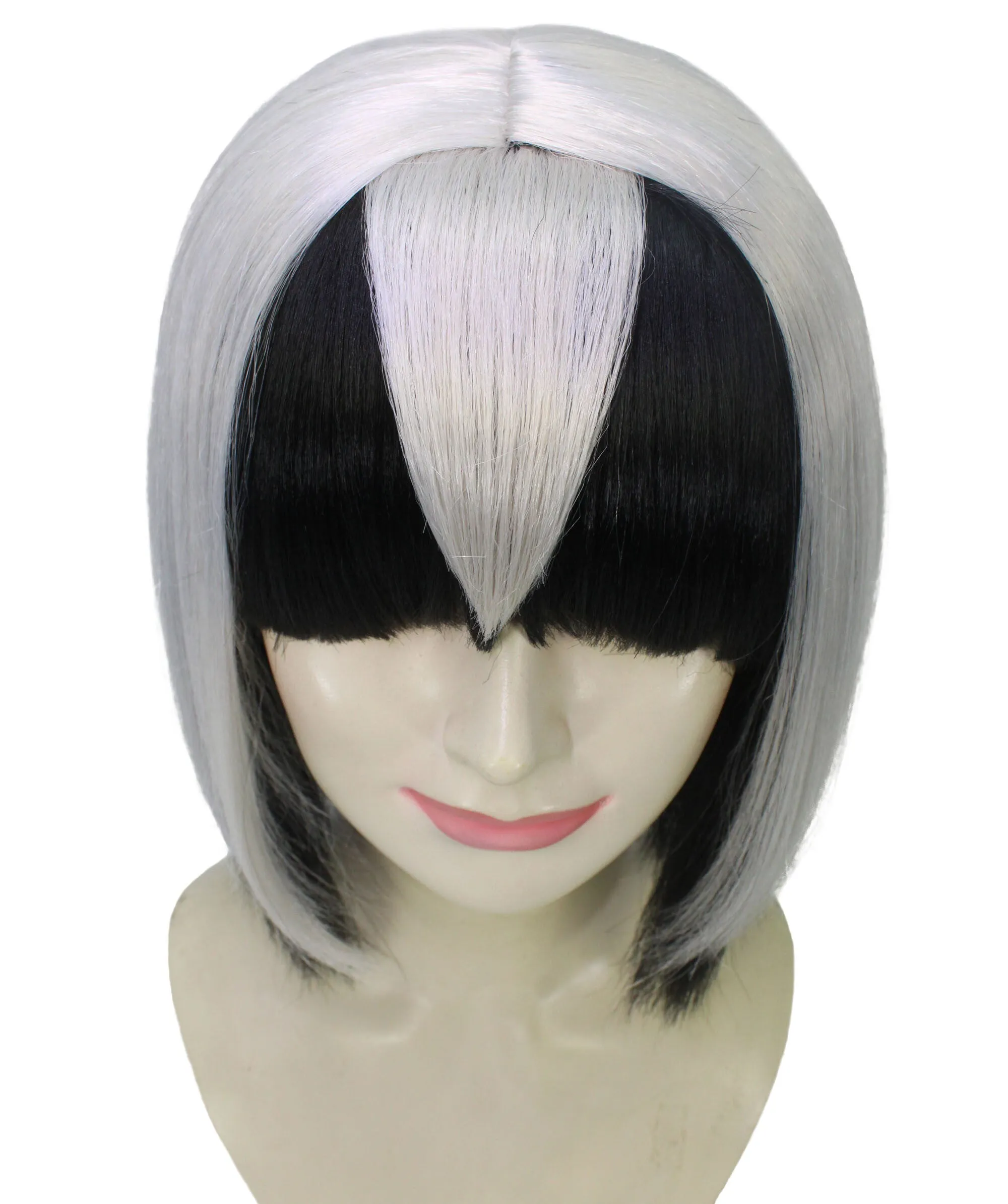 Adult Women's Protagonist Gaming Character Short Silver Bob Wig | Perfect for Halloween | Flame retardant Synthetic Fiber