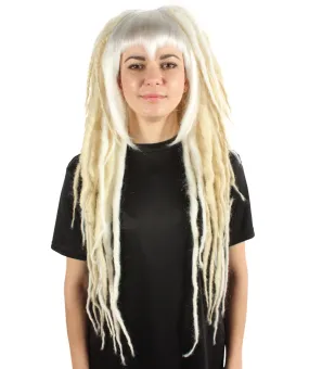 Adult Women’s White Blonde Vampire Wig with Dreadlocks | Non-flammable Synthetic Fiber Wig