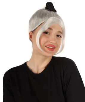 Adult Women's White Rose Ponytail Wig, Best for Halloween, Flame-retardant Synthetic Fiber