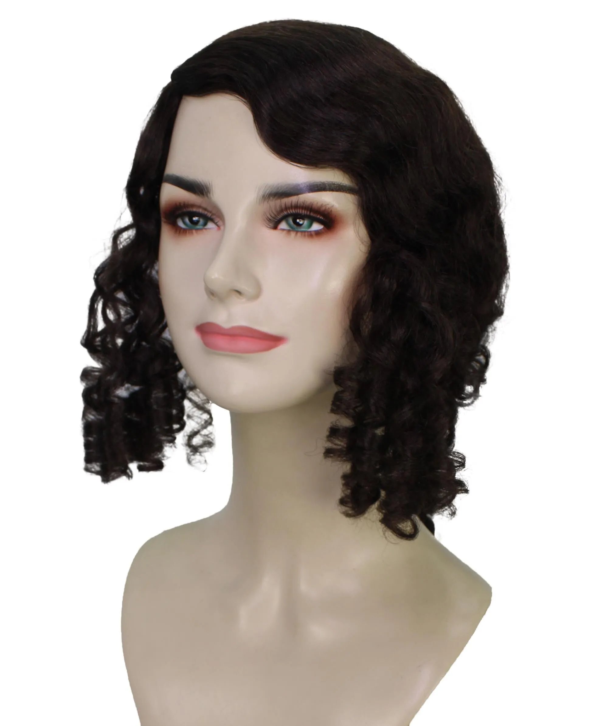 Adult Women’s Wizard World Dark Curly Witch Wig | with long braid Best for Halloween | Flame-retardant Synthetic Fiber