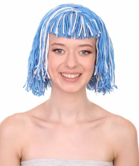 Anime Doll | Blue and White Yarn Braided Bob Wig