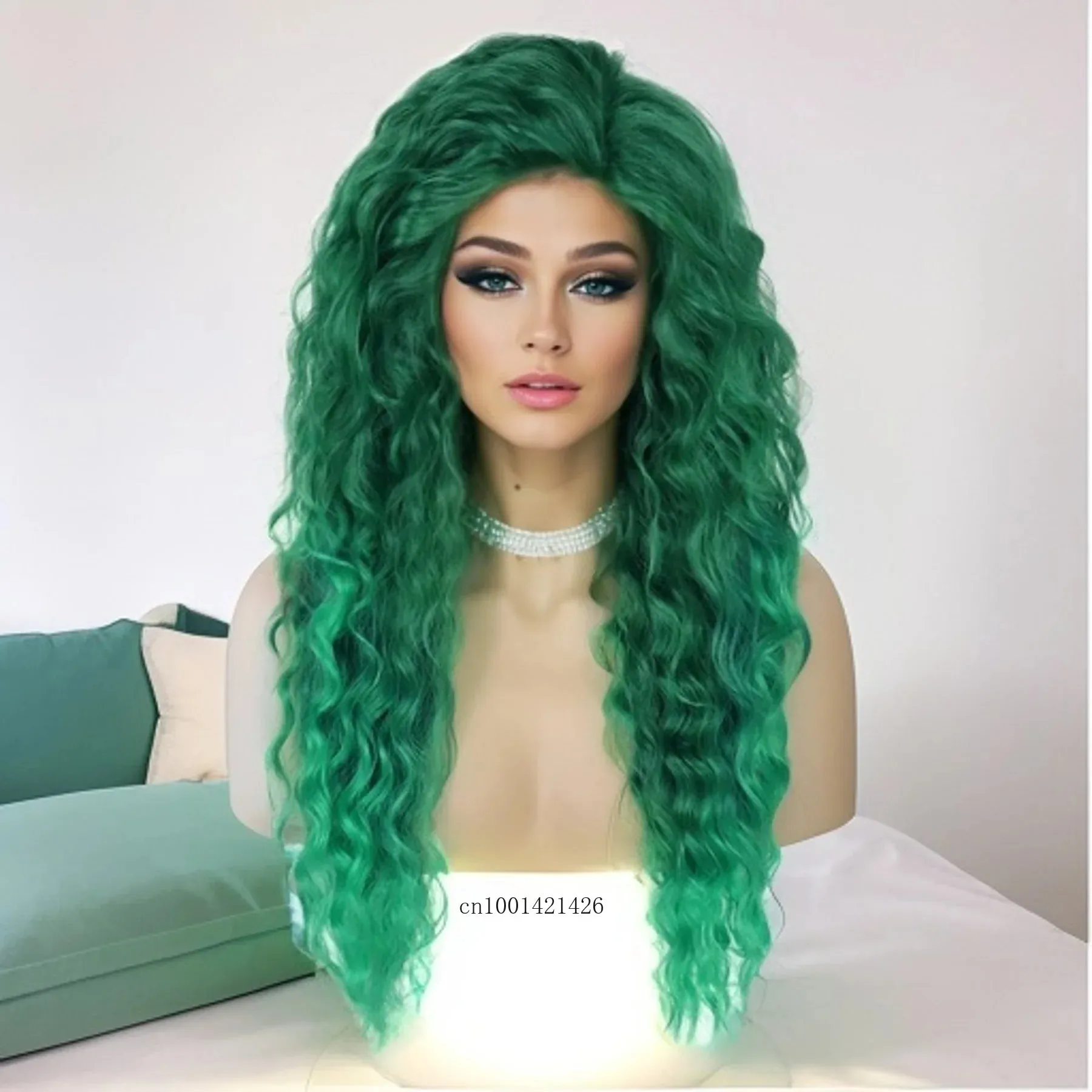 Ash Blonde Wig Synthetic Long Curly Hair Wigs for Women Fluffy Hairstyle Wave Ombre Wig Costume Carnival Party Regular Curly Wig