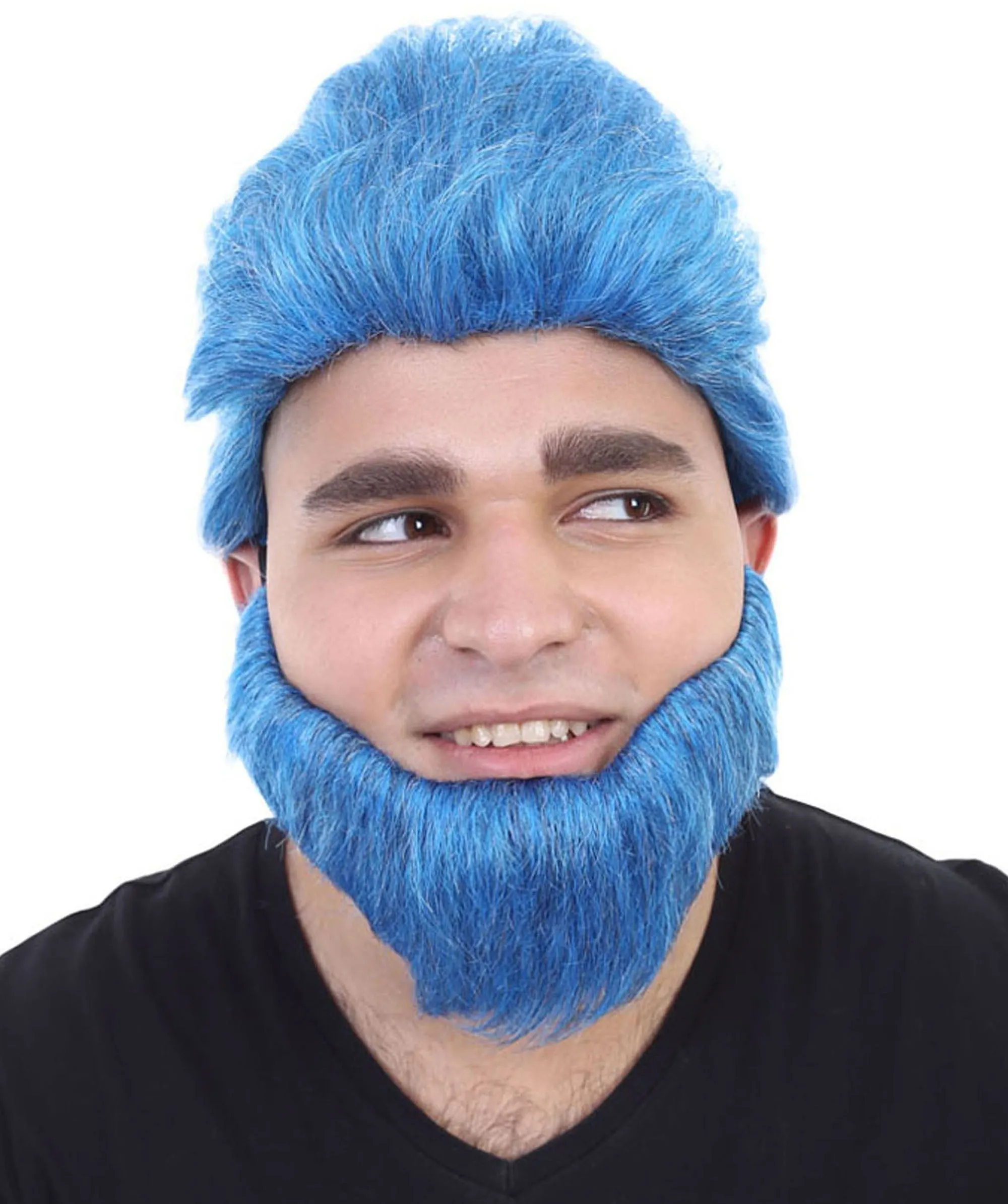 Beast Wig & Beard | Blue Cosplay Halloween Wig | Premium Breathable Capless Cap