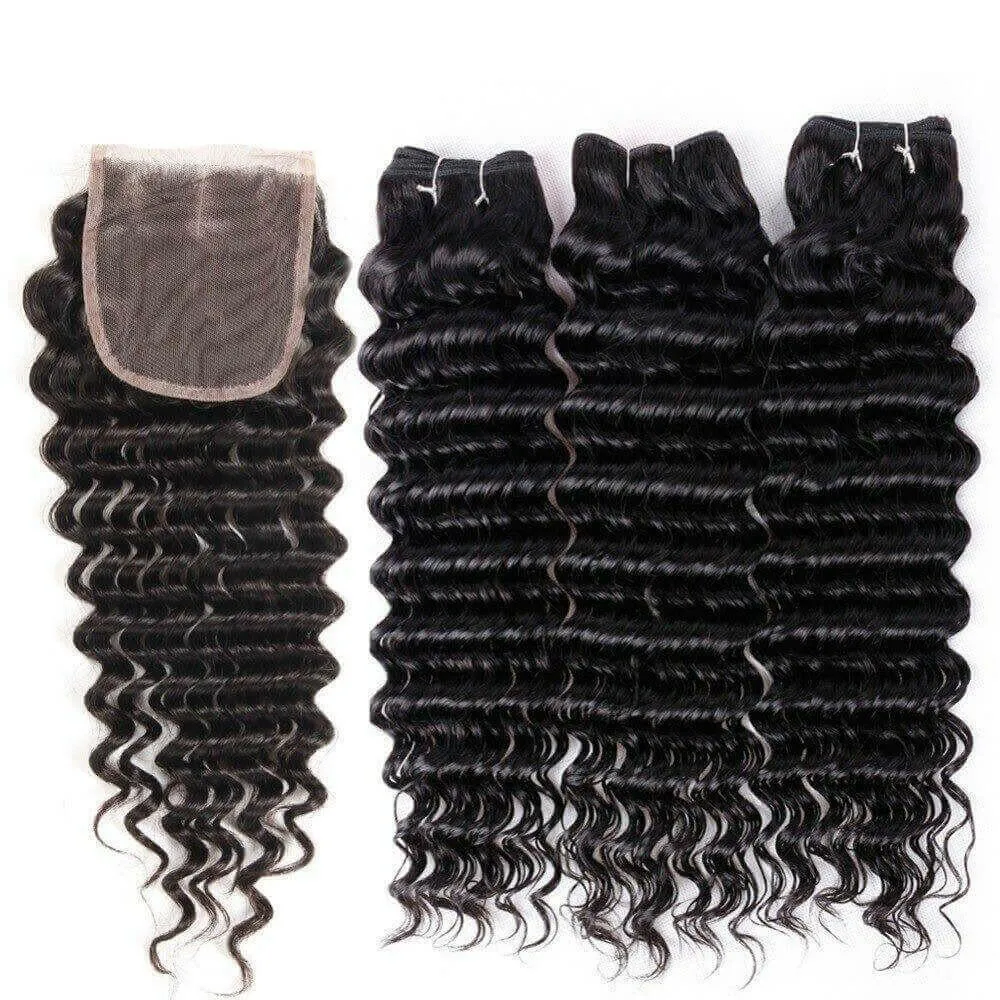 Beumax Double Drawn 12A Grade Deep Wave BUNDLES with CLOSURES &