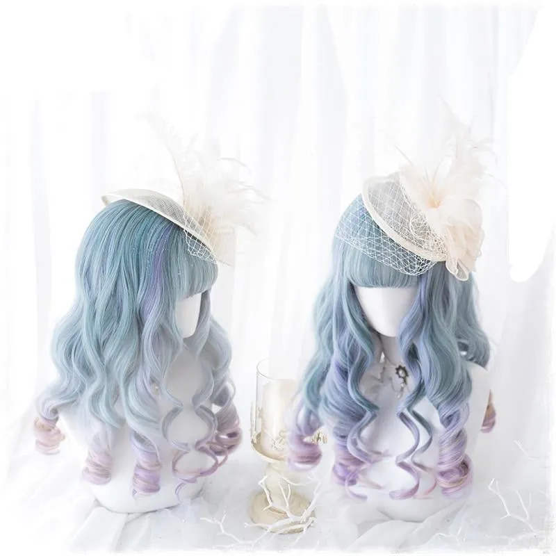 Blue Purple Ombre Long Wig