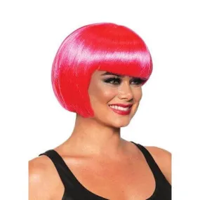 Bob Cut Wig - Hot Pink