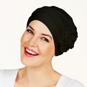 Christine Lotus Bamboo Turban - Black