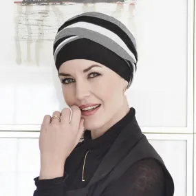 Christine Shanti Turban - Black/Grey/Ivory