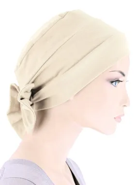 CKCB-IVORY#Cotton Cloche Bow Cap in Ivory