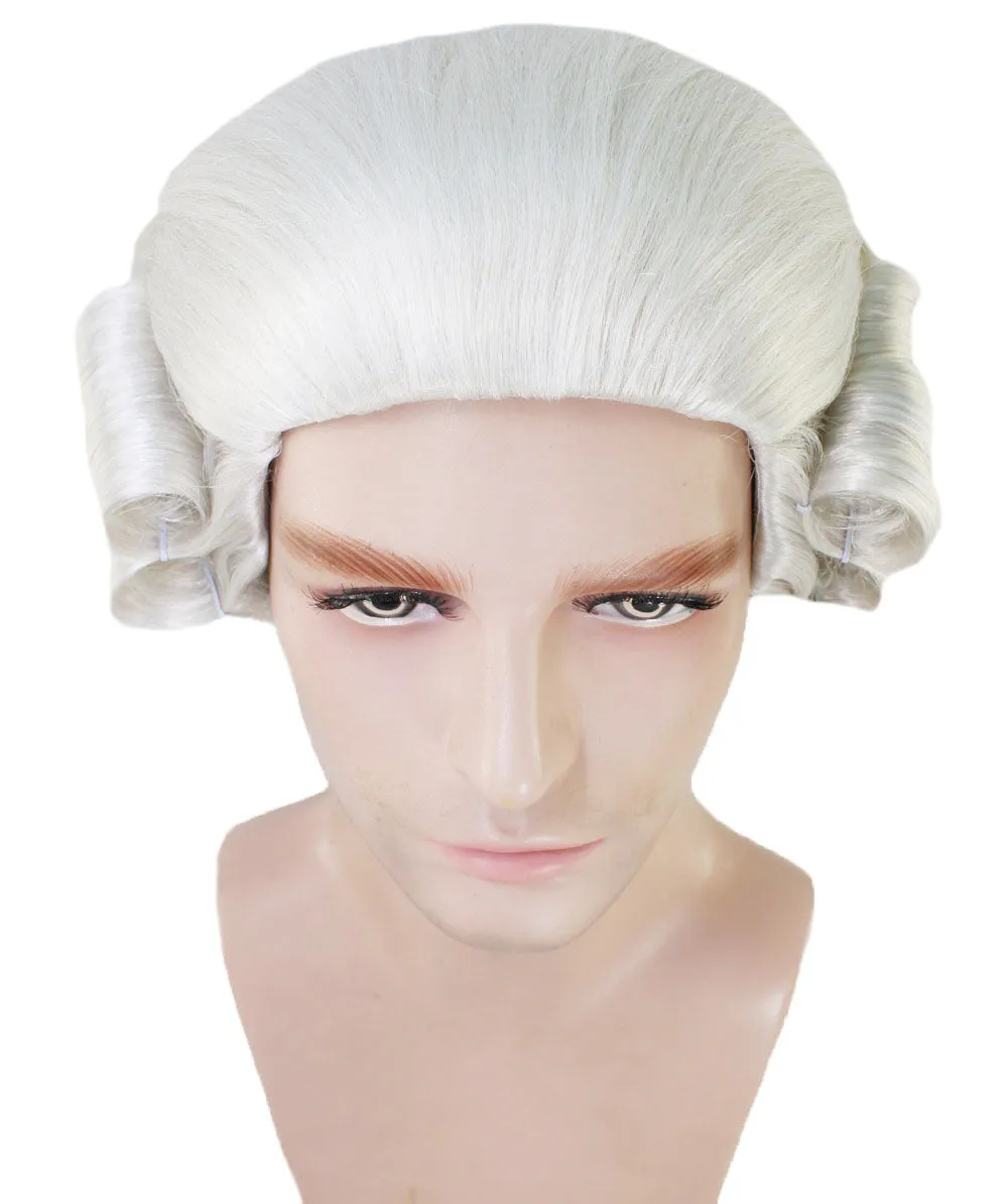 Colonial Wig | White TV/Movie Wigs | Premium Breathable Capless Cap