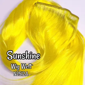 DG-HQ™ Wig Weft Nylon Sunshine N2521A Yellow Nylon Weft 30"Wx20"L Doll Hair for Making Fashion Doll Wigs Standard Temperature