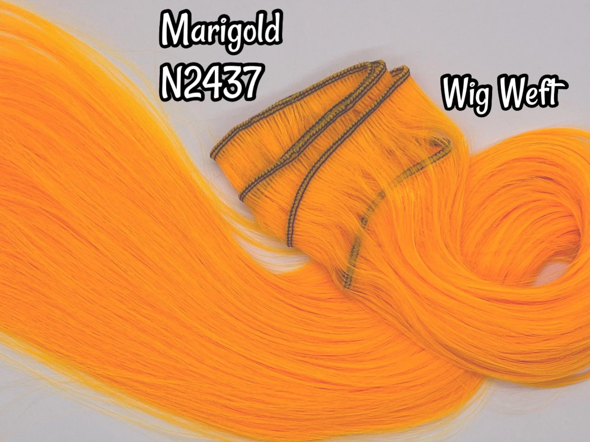 DG  Nylon Wig Weft Marigold N2437 Orange Nylon Weft 30"Wx20"L Doll Hair for Making Fashion Doll Wigs