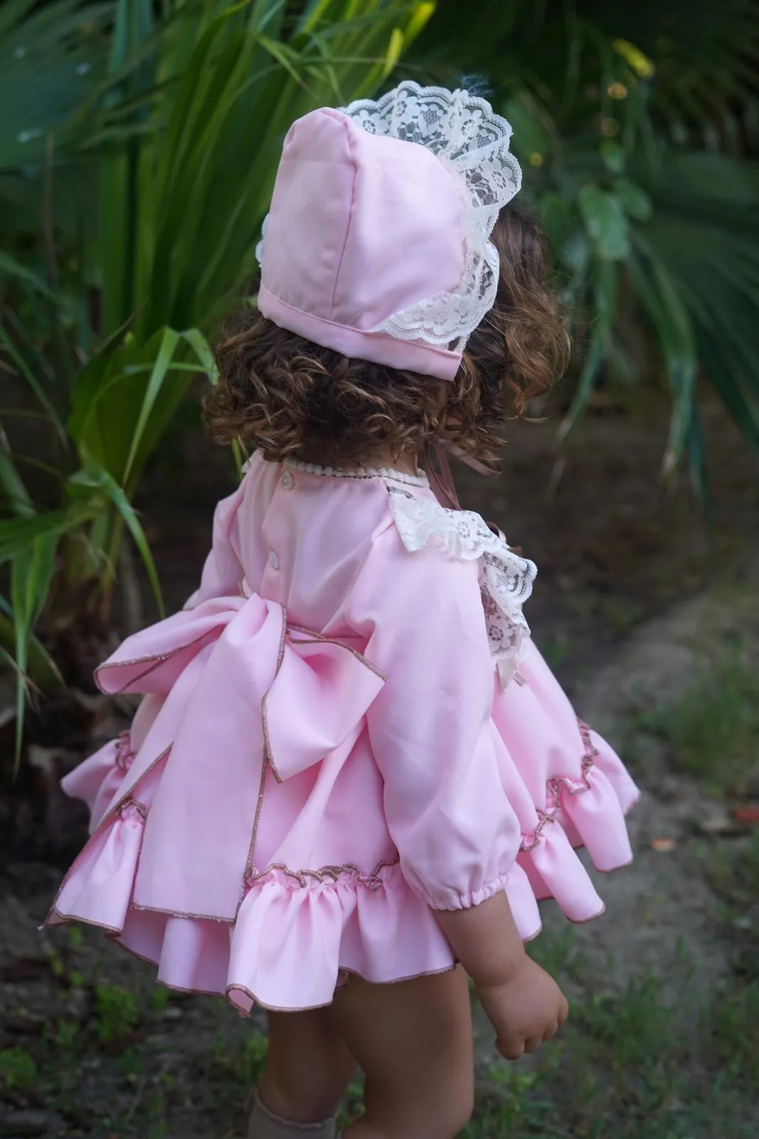 Ela Confeccion AW24 Made-to-Order - Girls Pink and Camel 3pc Dress