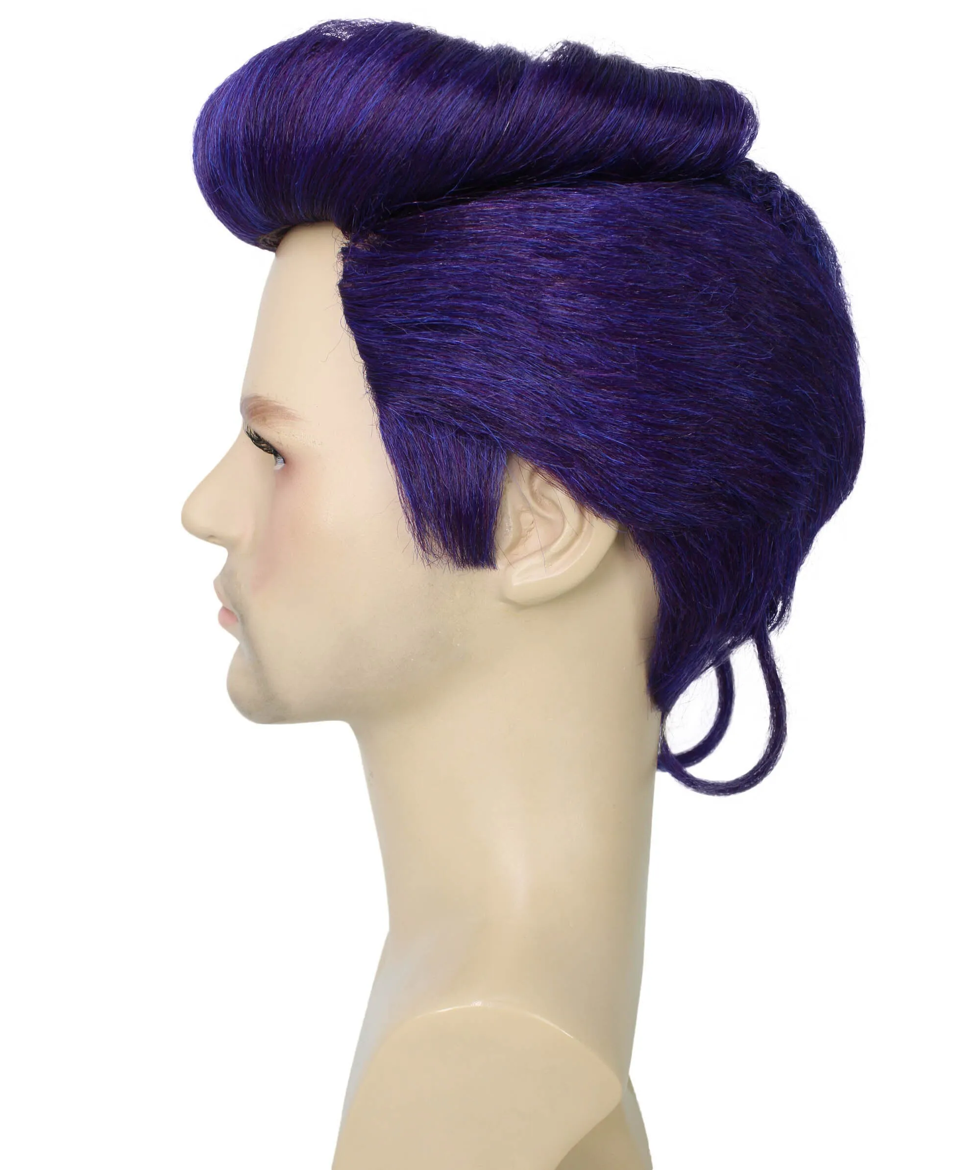 HPO Adult Men's Manga Anime Pompadour Wig | Perfect for Halloween | Flame-retardant Synthetic Fiber