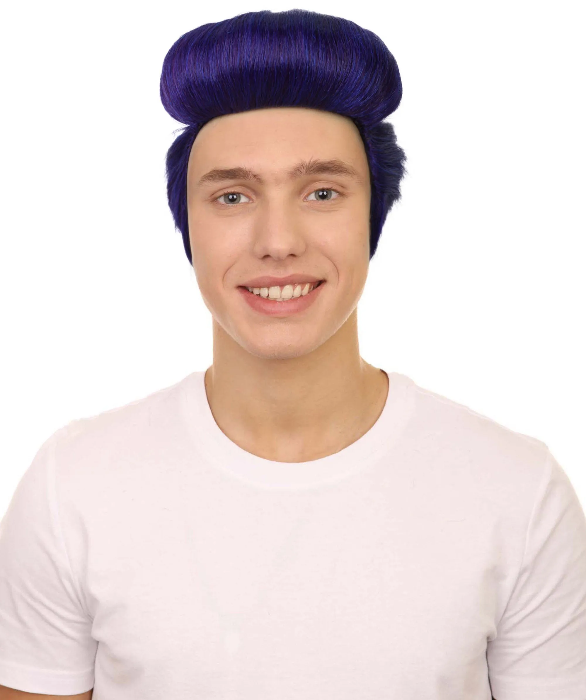 HPO Adult Men's Manga Anime Pompadour Wig | Perfect for Halloween | Flame-retardant Synthetic Fiber