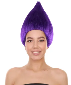 Hpo Adult Unisex Purple Straight Trolls Wig I Halloween Cosplay Party Fancy Dress Costume Wig I Flame-retardent synthetic fiber