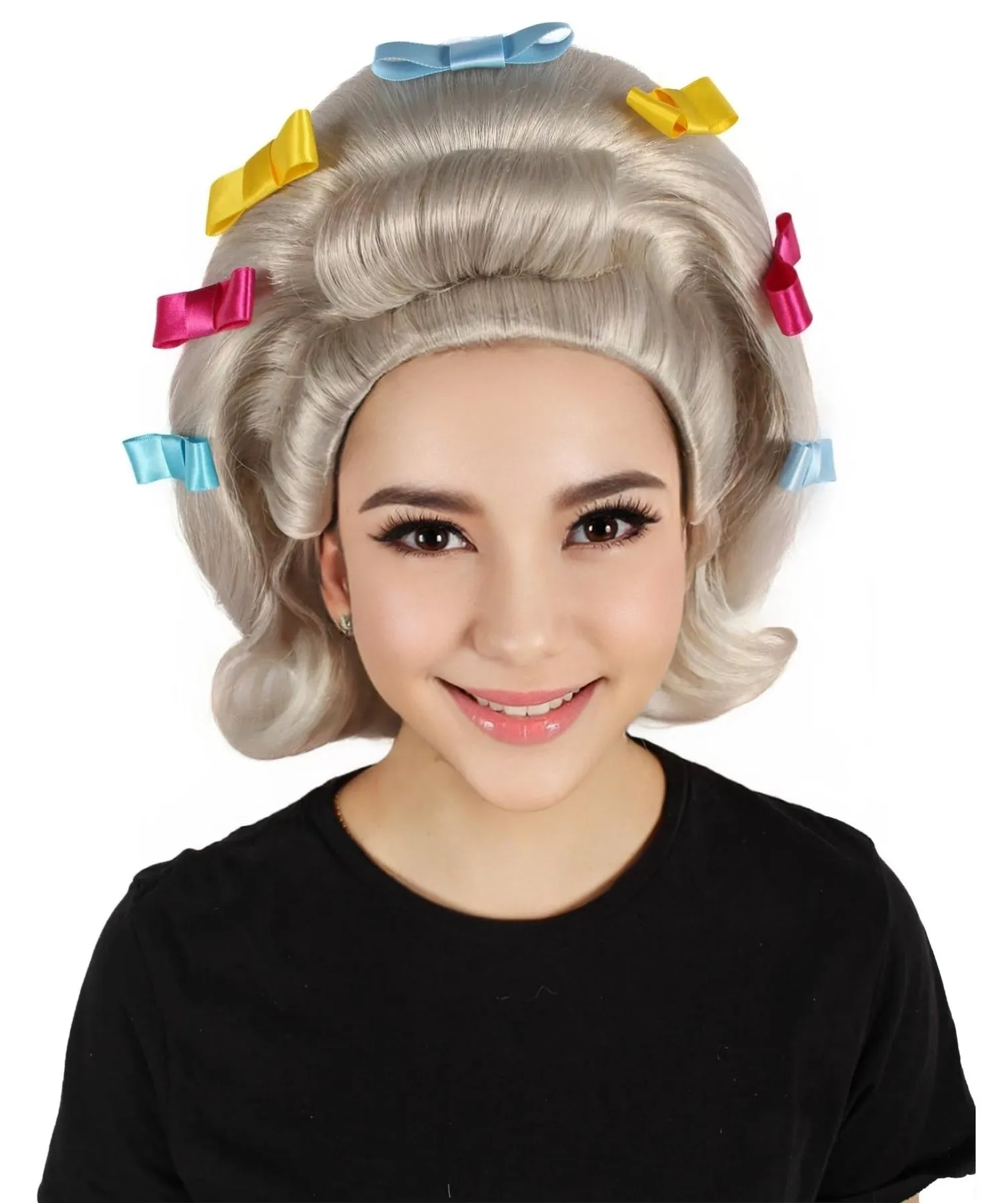 HPO Adult Women's 60s Flip Wig with AccessoriesI, Perfect for Cosplay I Flame-retardant Synthetic Fiber