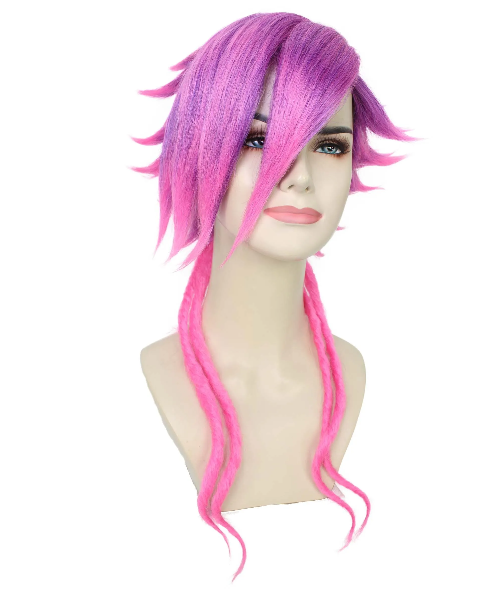 HPO Adult Women’s Animated Game Series Pink Pixie Wig | Perfect for Halloween | Flame-retardant Synthetic Fiber