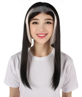 HPO Adult Women's Black & White Drag Wig I Perfect for Cosplay I Flame-retardant Synthetic Fiber