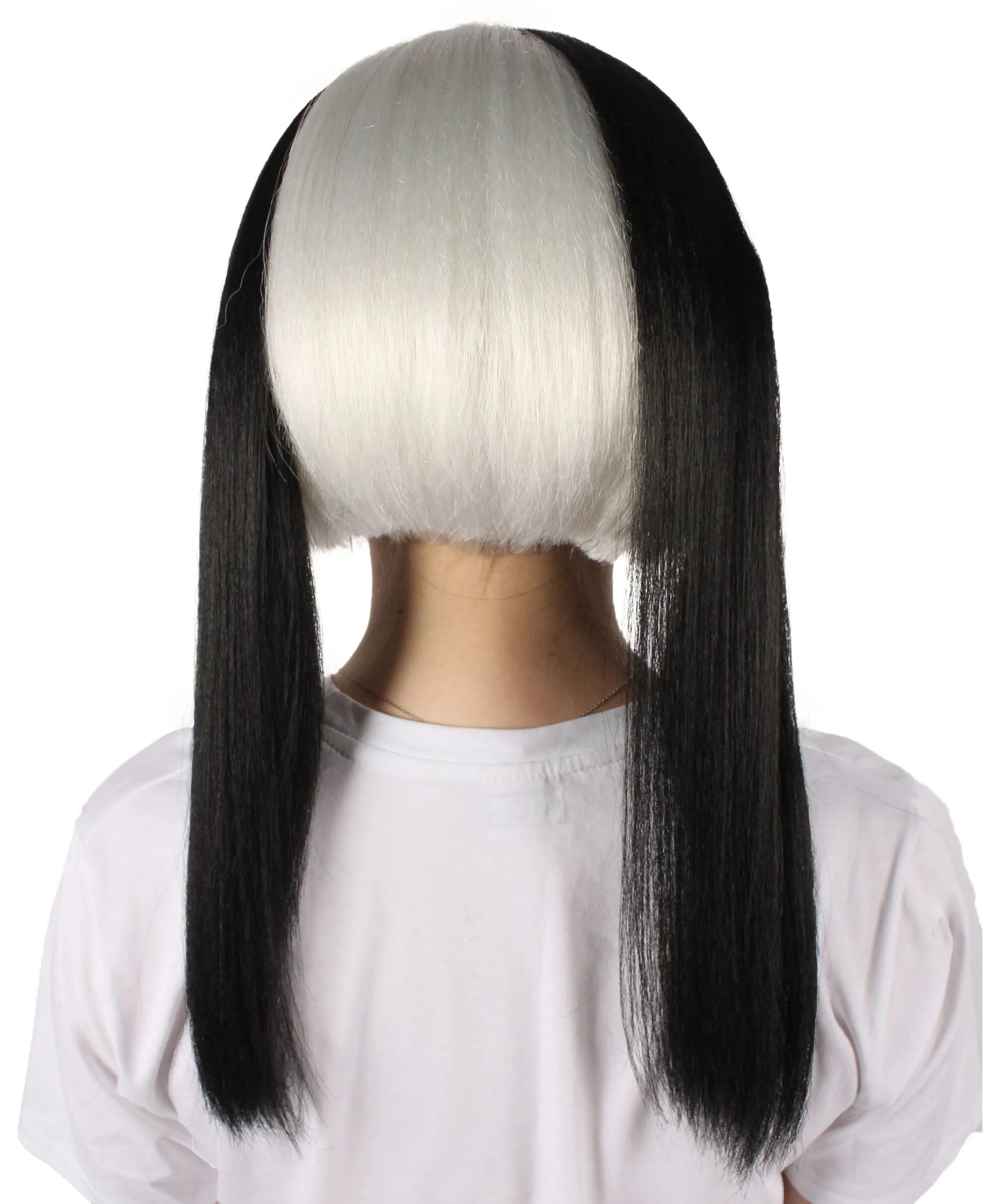 HPO Adult Women's Black & White Drag Wig I Perfect for Cosplay I Flame-retardant Synthetic Fiber