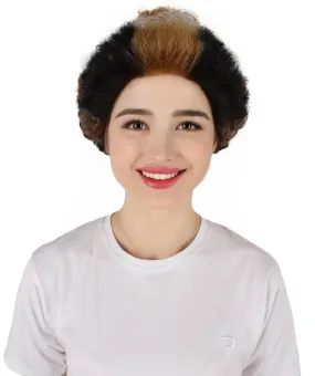 HPO Adult Women's Black and White Short Wig I Perfect for Halloween I Flame-retardant Synthetic Fiber