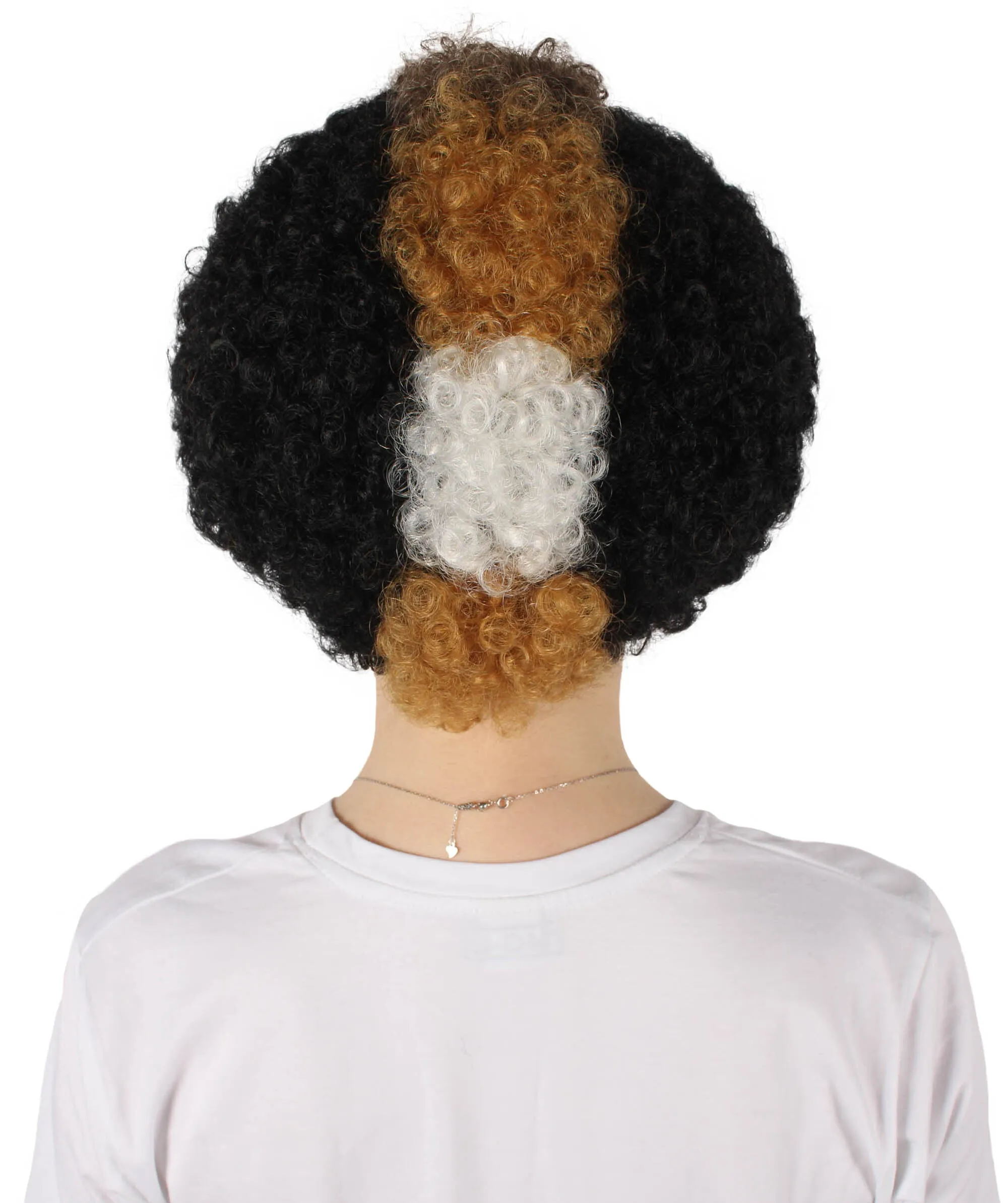 HPO Adult Women's Black and White Short Wig I Perfect for Halloween I Flame-retardant Synthetic Fiber