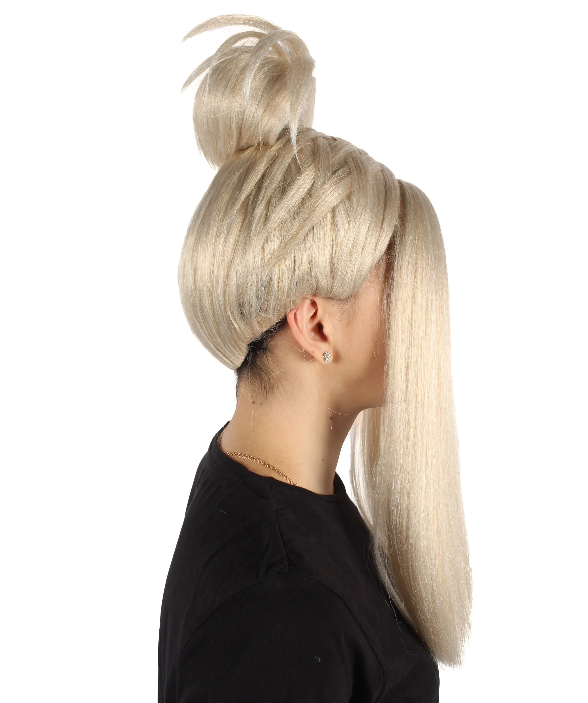 HPO Adult Women's Blonde High Ponytail Wig I Perfect for Cosplay I Flame-retardant Synthetic Fiber