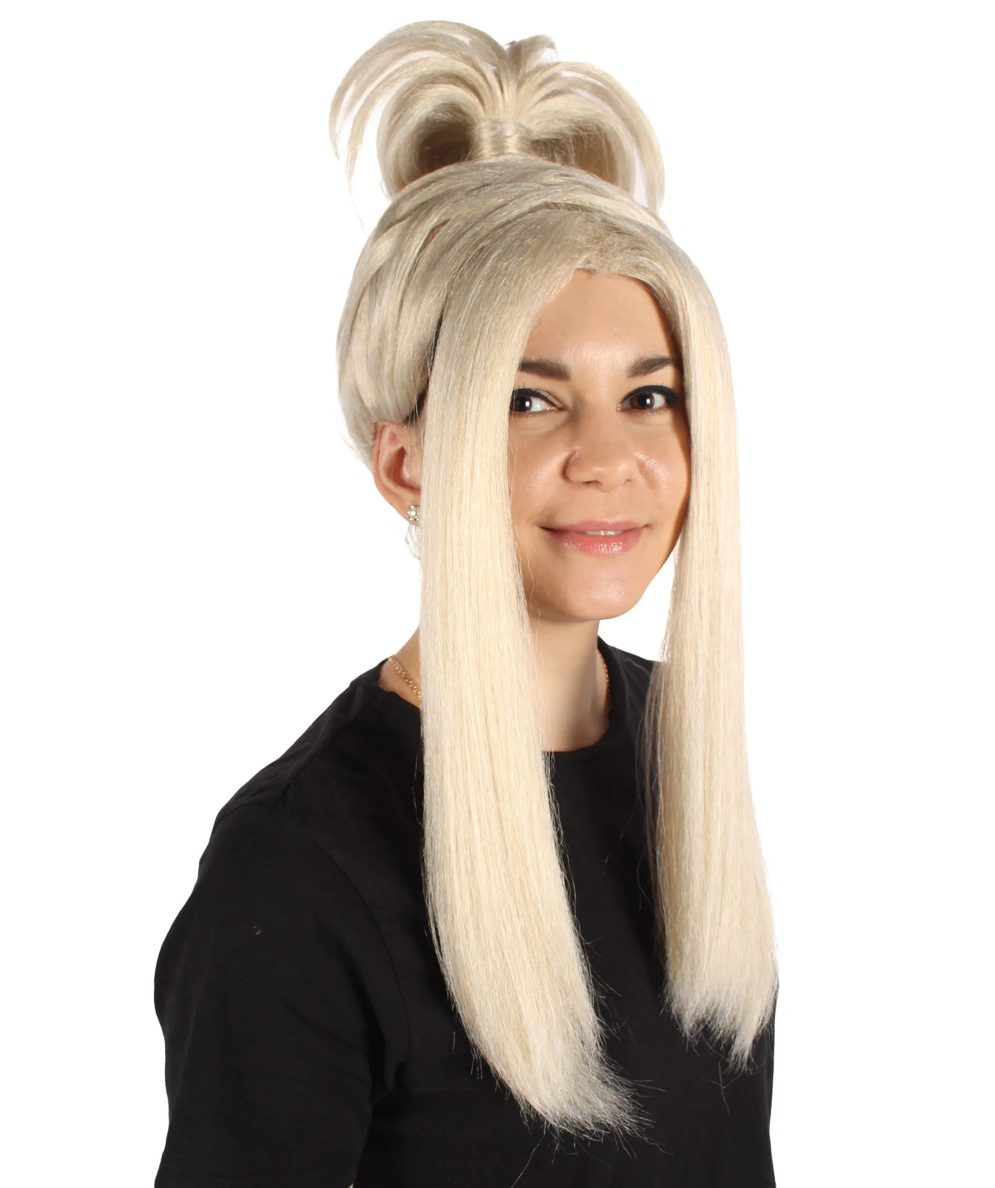 HPO Adult Women's Blonde High Ponytail Wig I Perfect for Cosplay I Flame-retardant Synthetic Fiber