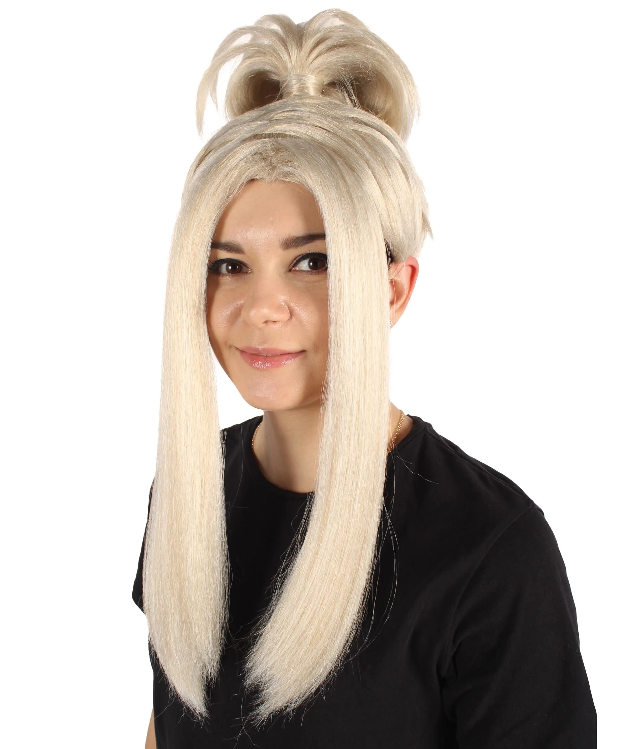 HPO Adult Women's Blonde High Ponytail Wig I Perfect for Cosplay I Flame-retardant Synthetic Fiber