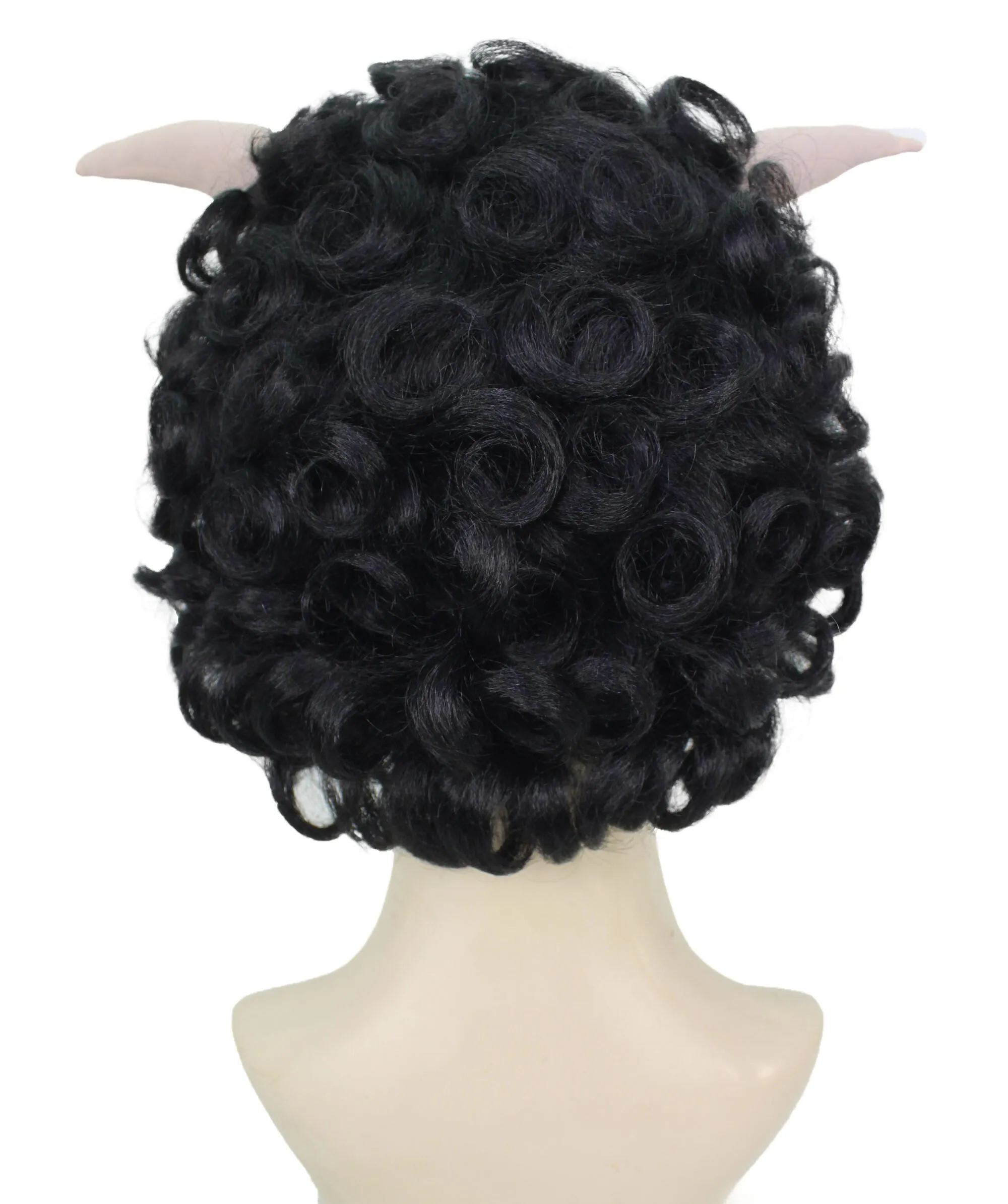 HPO Adult Women's Dramatic Devil Horn Short Curly Wig Multiple Color Options | Flame-retardant Synthetic Fiber