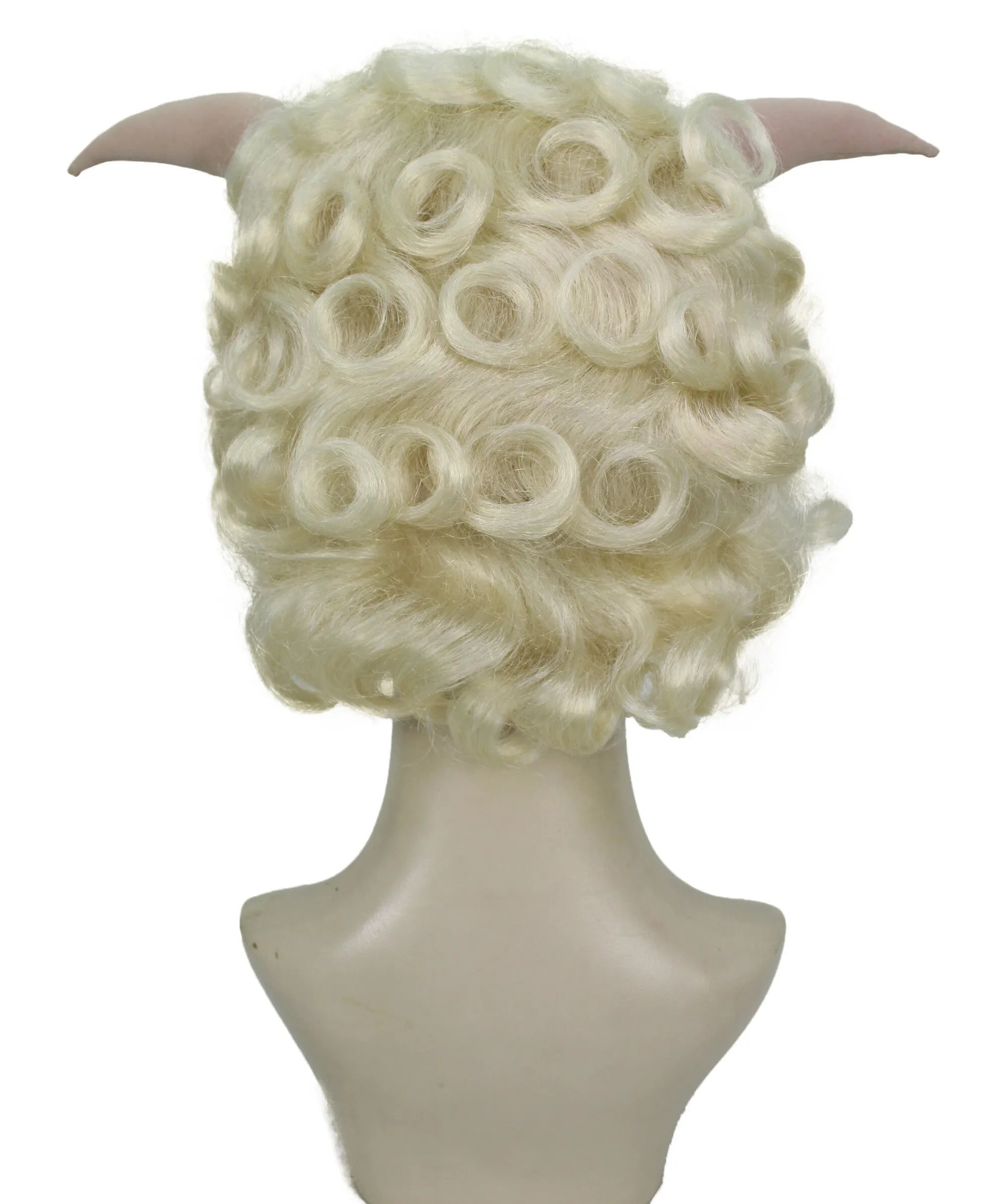 HPO Adult Women's Dramatic Devil Horn Short Curly Wig Multiple Color Options | Flame-retardant Synthetic Fiber