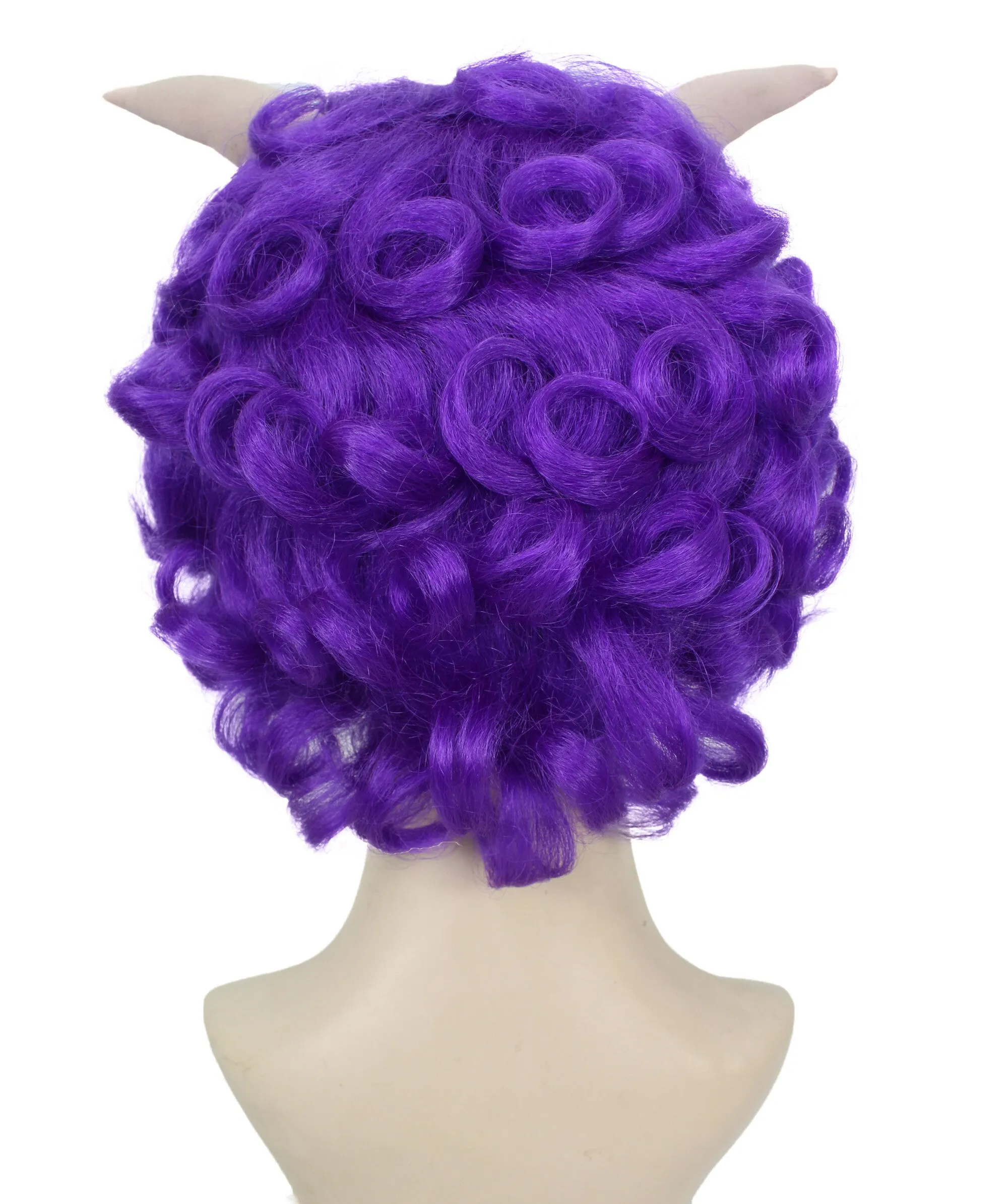 HPO Adult Women's Dramatic Devil Horn Short Curly Wig Multiple Color Options | Flame-retardant Synthetic Fiber