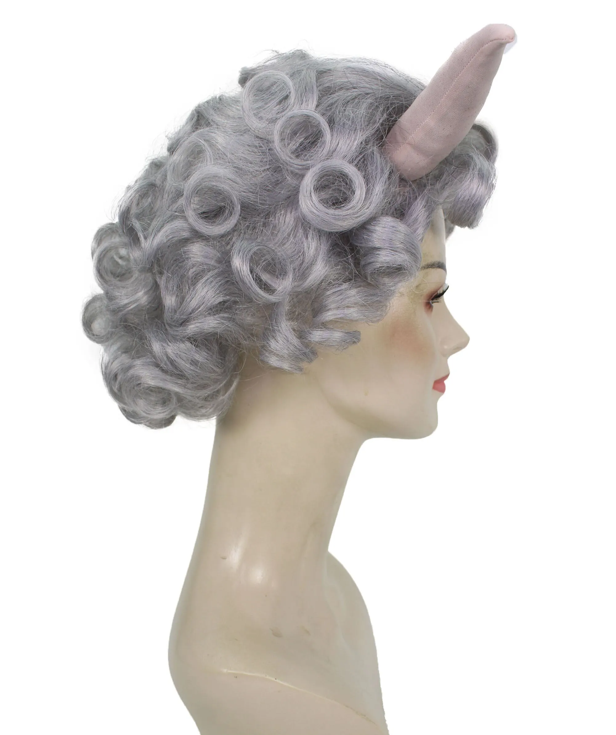 HPO Adult Women's Dramatic Devil Horn Short Curly Wig Multiple Color Options | Flame-retardant Synthetic Fiber