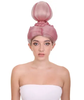 HPO Adult Women's Pink High Bun Wig I Cosplay Wig I Flame-retardant Synthetic Fiber