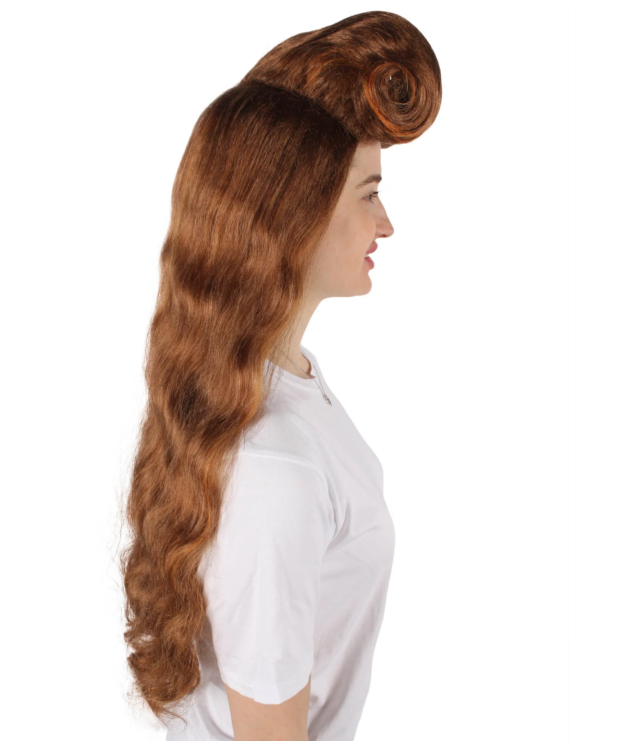 HPO Adult Women's Redhead Long Wig| Perfect for Cosplay| Flame-retardant Synthetic Fiber