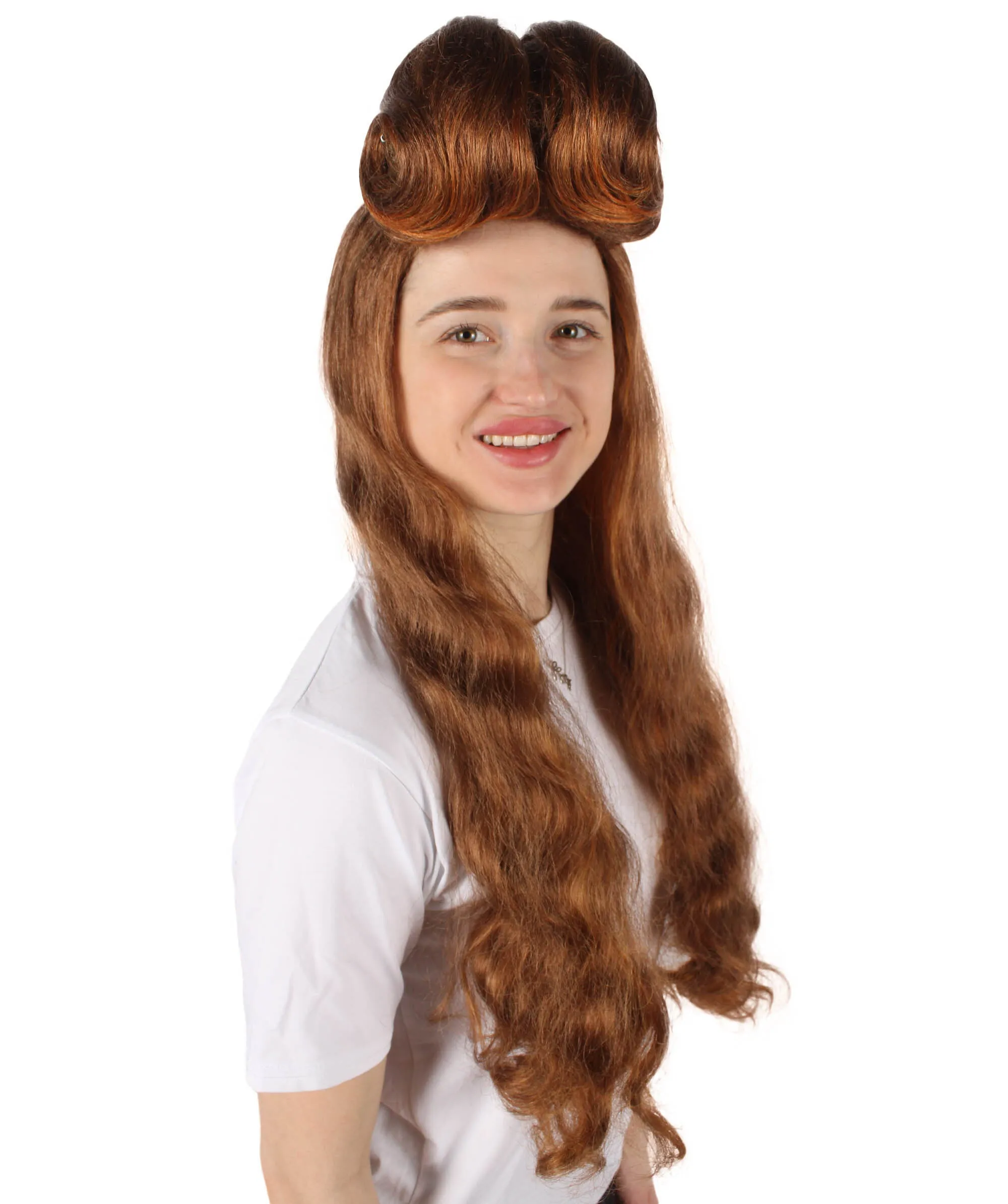 HPO Adult Women's Redhead Long Wig| Perfect for Cosplay| Flame-retardant Synthetic Fiber