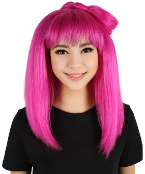 HPO Adult Women's Shoulder Length Short Purple Doll Wig