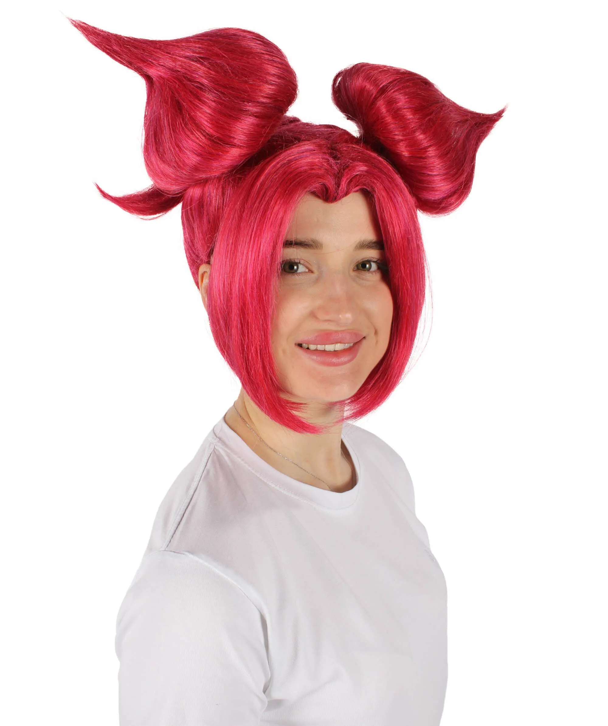 HPO Brick red Twisted Ponytail Wig I Cosplay & Halloween Costume Wig I Premium Synthetic Fiber with Breathable Cap