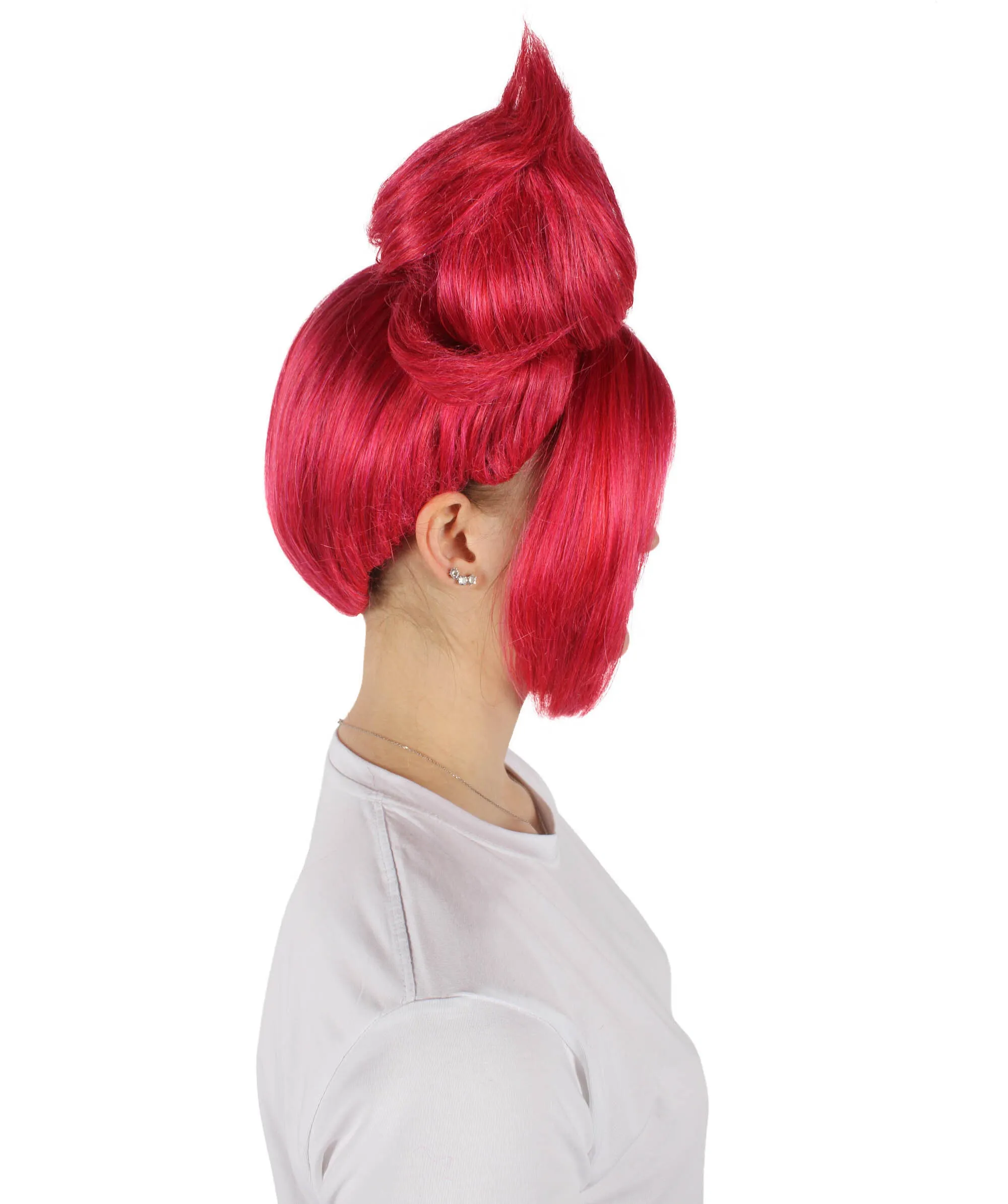 HPO Brick red Twisted Ponytail Wig I Cosplay & Halloween Costume Wig I Premium Synthetic Fiber with Breathable Cap