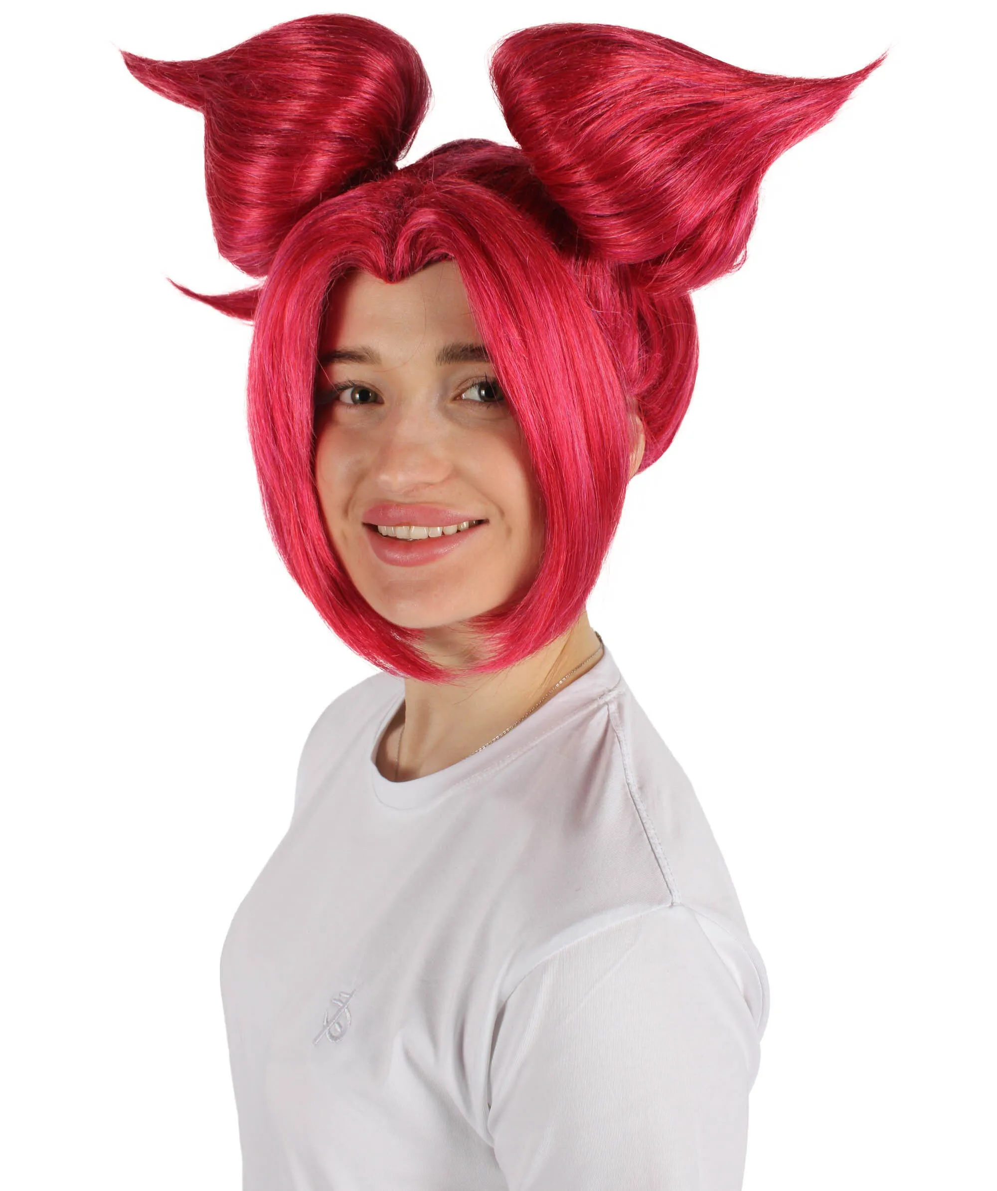 HPO Brick red Twisted Ponytail Wig I Cosplay & Halloween Costume Wig I Premium Synthetic Fiber with Breathable Cap